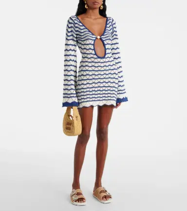 Bananhot Rey striped crochet beach dress | Thumbnail 3