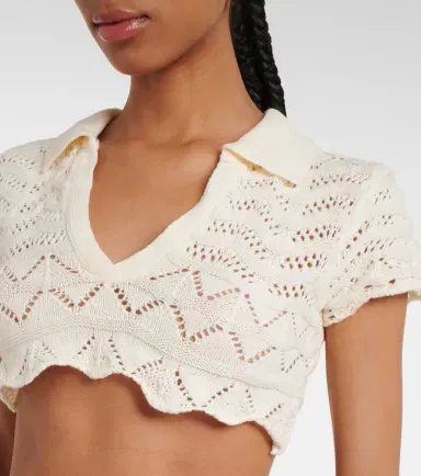 Bananhot Coco knitted cotton-blend crop top | Thumbnail 4