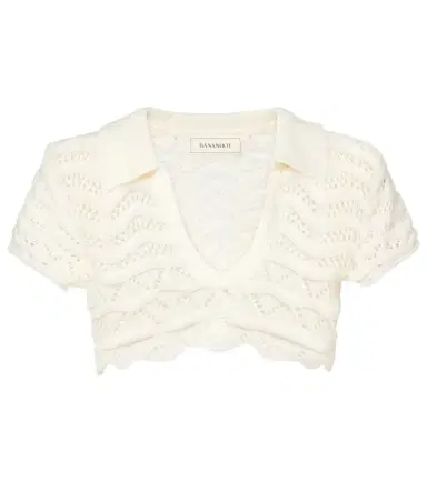 Bananhot Coco knitted cotton-blend crop top | Thumbnail 1