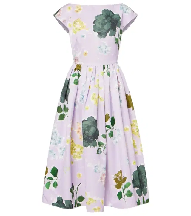 Erdem Floral cotton-blend faille midi dress