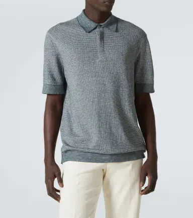 Zegna Cotton, linen, and silk polo shirt | Thumbnail 2