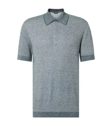 Zegna Cotton, linen, and silk polo shirt | Thumbnail 1