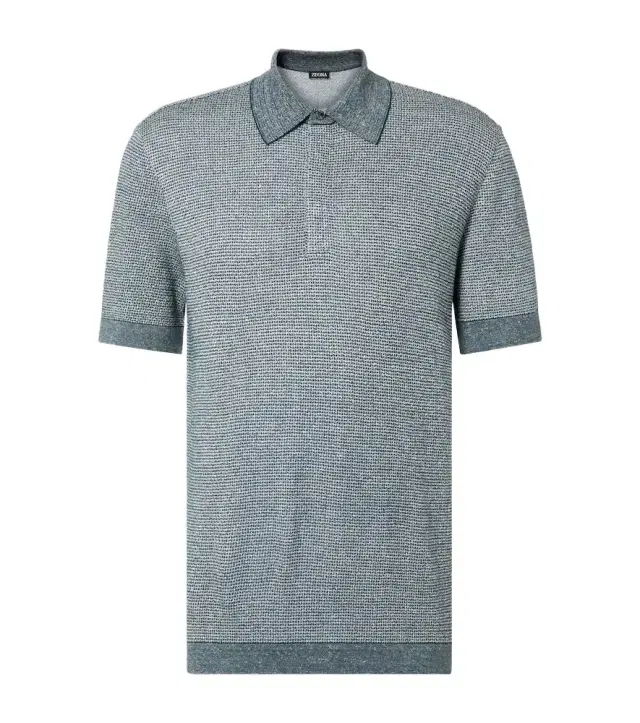 Cotton, linen, and silk polo shirt