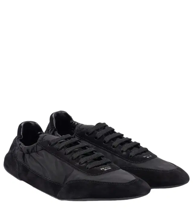 Prada Collapse Re-Nylon suede-trimmed sneakers