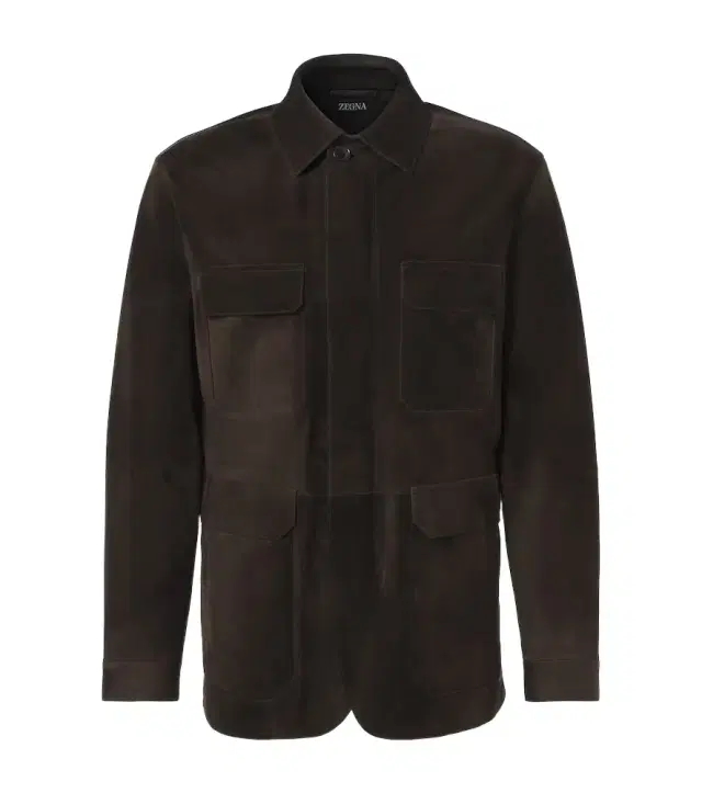 Leather field jacket