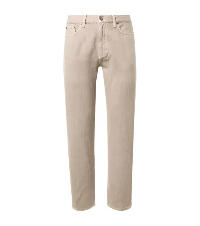 Zegna Leather-trimmed cotton straight pants
