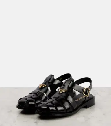 Prada Brushed leather fisherman sandals | Thumbnail 2