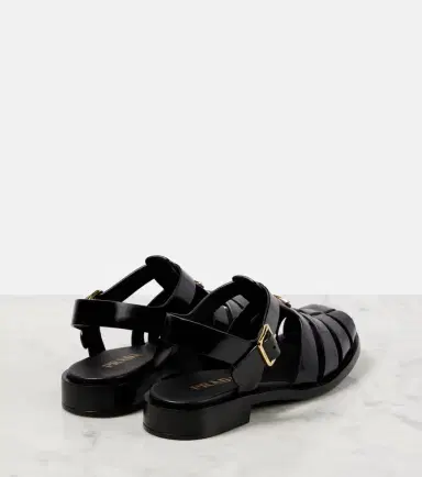 Prada Brushed leather fisherman sandals | Thumbnail 3