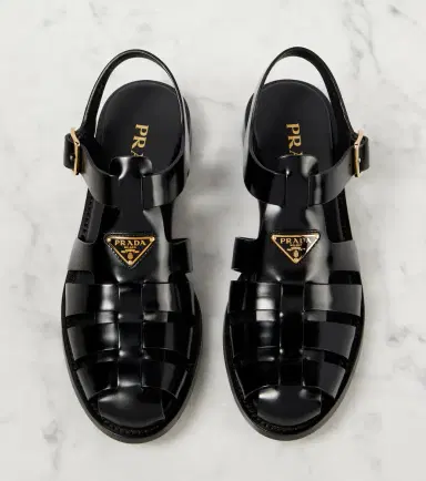 Prada Brushed leather fisherman sandals | Thumbnail 4