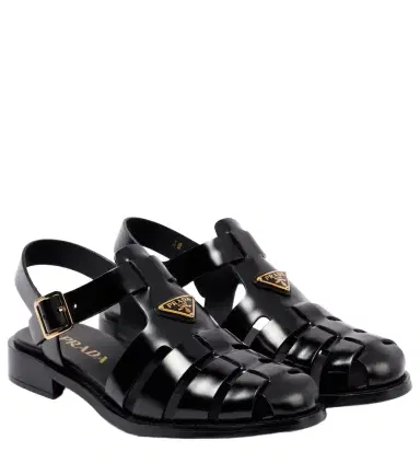 Prada Brushed leather fisherman sandals | Thumbnail 1