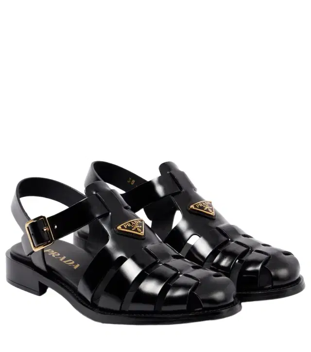 Brushed leather fisherman sandals