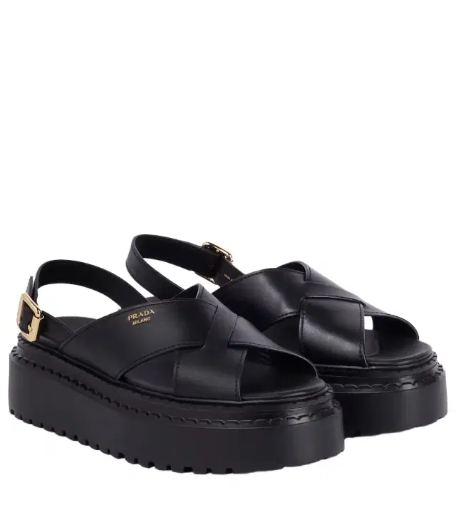 Leather platform sandals