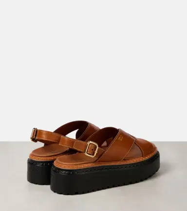 Prada Leather platform sandals | Thumbnail 2