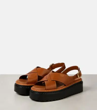 Prada Leather platform sandals | Thumbnail 3