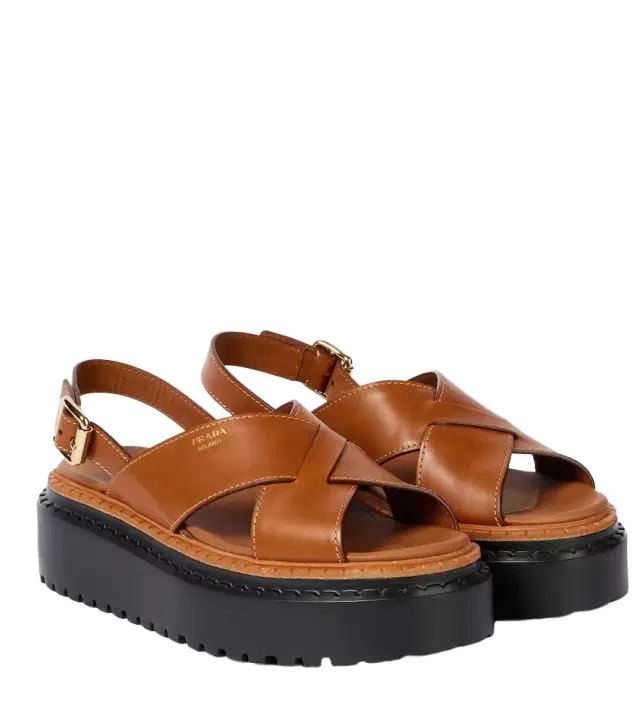 Leather platform sandals