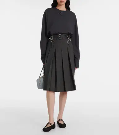 Prada Logo leather-trimmed mesh ballet flats | Thumbnail 5 Prada Logo leather-trimmed mesh ballet flats | Thumbnail 5