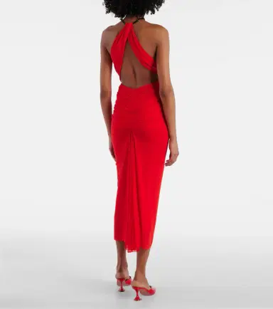 Mugler Ruched halterneck midi dress | Thumbnail 5