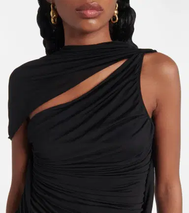 Mugler Draped open-back jersey maxi dress | Thumbnail 3