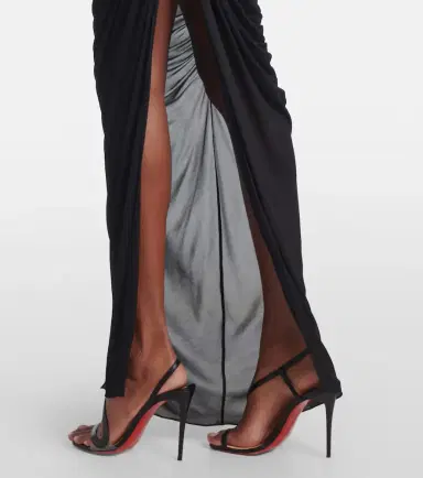 Mugler Draped open-back jersey maxi dress | Thumbnail 5