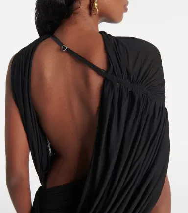Mugler Draped open-back jersey maxi dress | Thumbnail 6