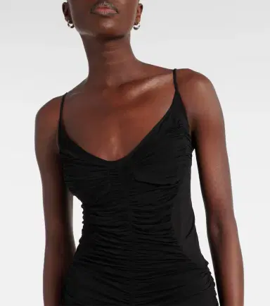 Mugler Ruched mesh midi dress | Thumbnail 2
