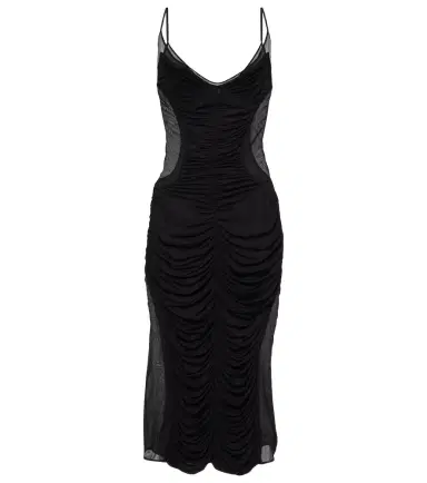 Mugler Ruched mesh midi dress | Thumbnail 1