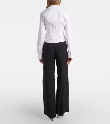 Mugler Cotton-blend bustier top | Thumbnail 3