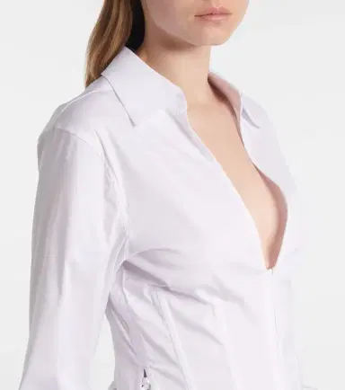 Mugler Cotton-blend bustier top | Thumbnail 4