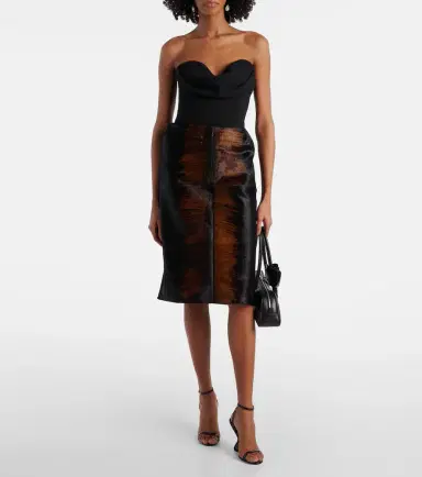 Magda Butrym Printed calf hair pencil skirt | Thumbnail 2