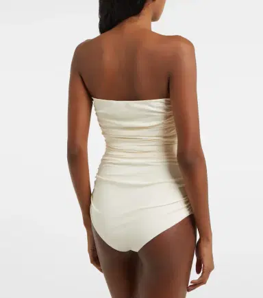 Magda Butrym Floral-appliqué ruched swimsuit | Thumbnail 3