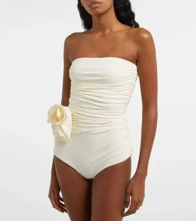 Magda Butrym Floral-appliqué ruched swimsuit | Thumbnail 4