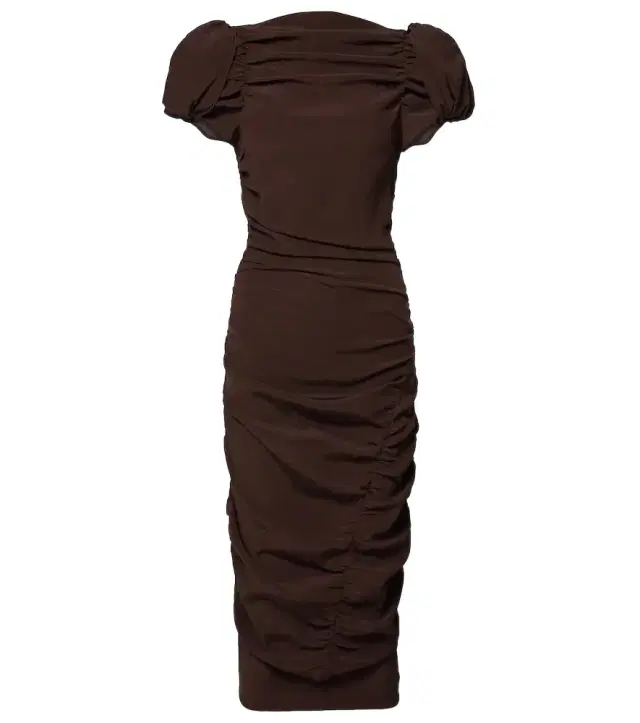 Magda Butrym Puff-sleeve silk midi dress
