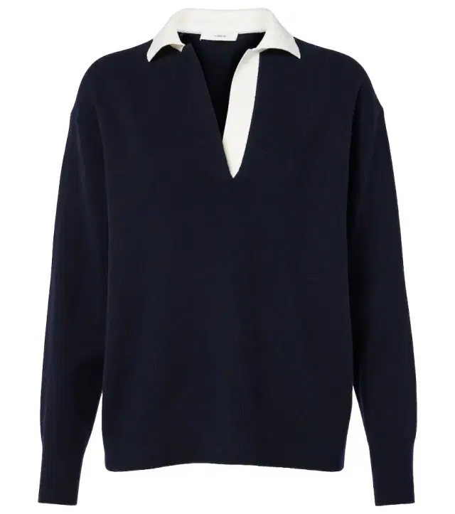 Vince Wool and cashmere-blend polo sweater