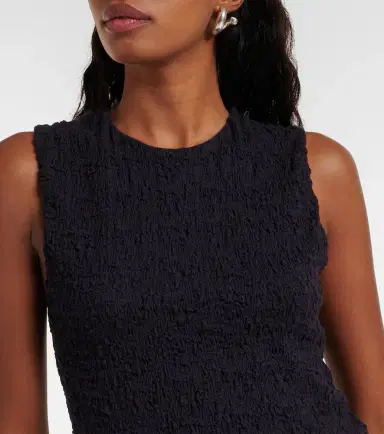 Vince Smocked cotton-blend top | Thumbnail 3