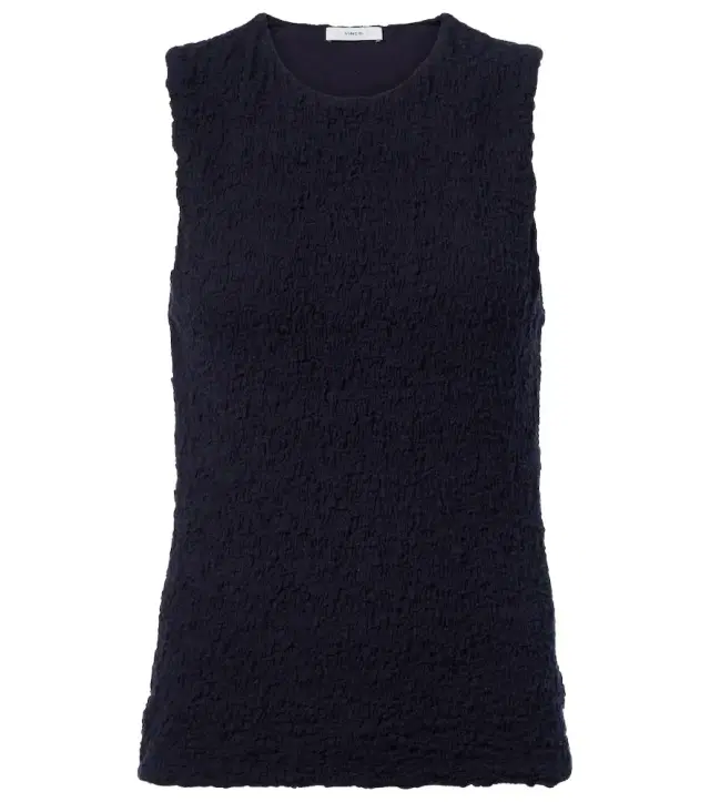Vince Smocked cotton-blend top