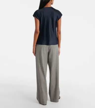 Vince Draped silk satin top | Thumbnail 2