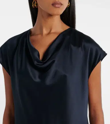 Vince Draped silk satin top | Thumbnail 4