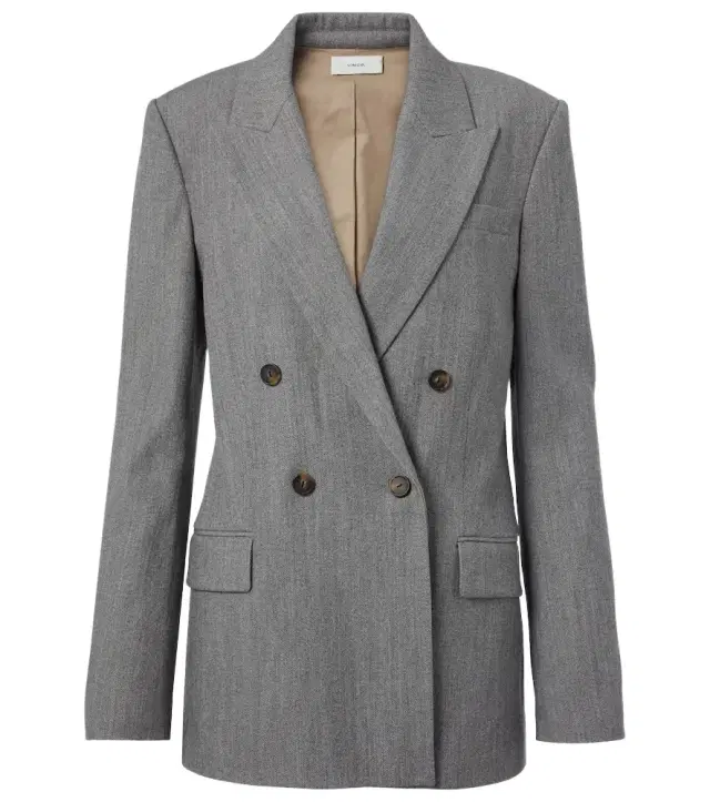 Vince Double-breasted wool-blend twill blazer