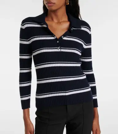 Vince Striped cashmere and silk polo sweater | Thumbnail 3 Vince Striped cashmere and silk polo sweater | Thumbnail 3