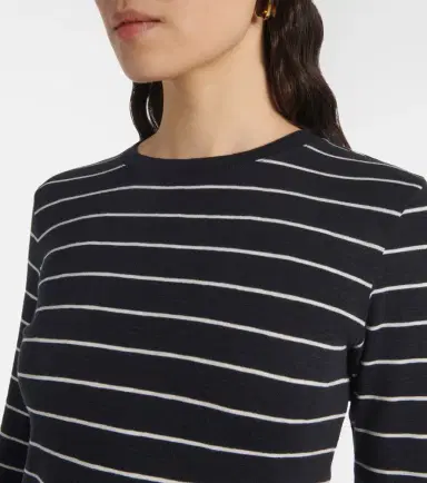 Vince Striped cotton-blend top | Thumbnail 2