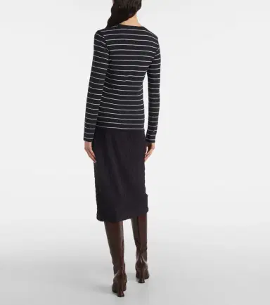 Vince Striped cotton-blend top | Thumbnail 3