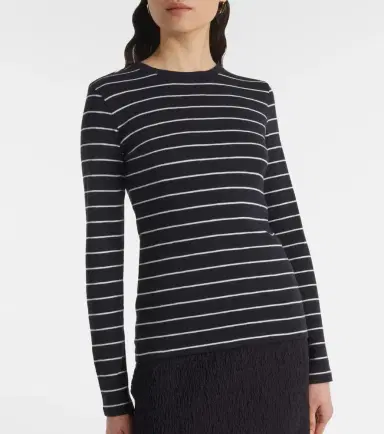 Vince Striped cotton-blend top | Thumbnail 4