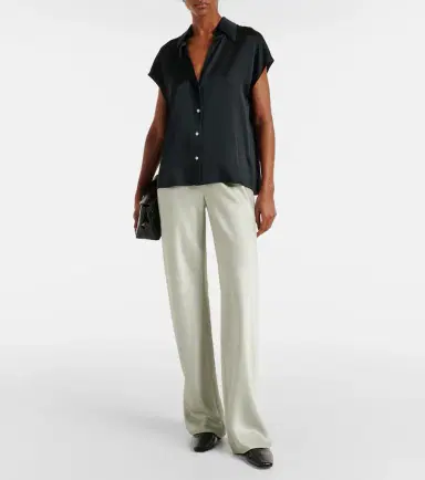 Vince Ruched silk satin top | Thumbnail 3