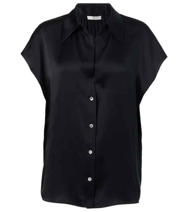 Vince Ruched silk satin top