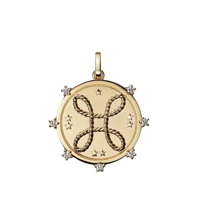 FoundRae Love 18kt gold pendant with diamonds