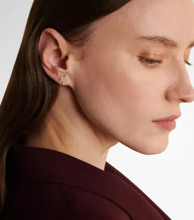 Repossi Serti Sur Vide 18kt white gold single earring with diamonds | Thumbnail 2