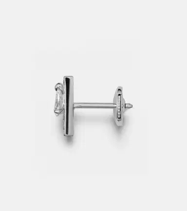 Repossi Serti Sur Vide 18kt white gold single earring with diamonds | Thumbnail 4