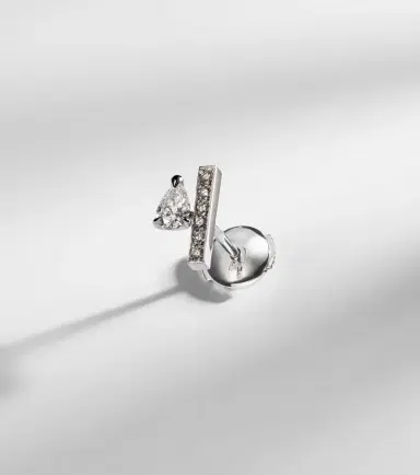 Repossi Serti Sur Vide 18kt white gold single earring with diamonds | Thumbnail 5