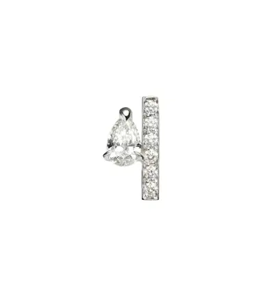 Repossi Serti Sur Vide 18kt white gold single earring with diamonds | Thumbnail 1