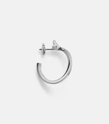 Repossi Serti Sur Vide 18kt white gold single hoop earring with diamonds | Thumbnail 2 Repossi Serti Sur Vide 18kt white gold single hoop earring with diamonds | Thumbnail 2